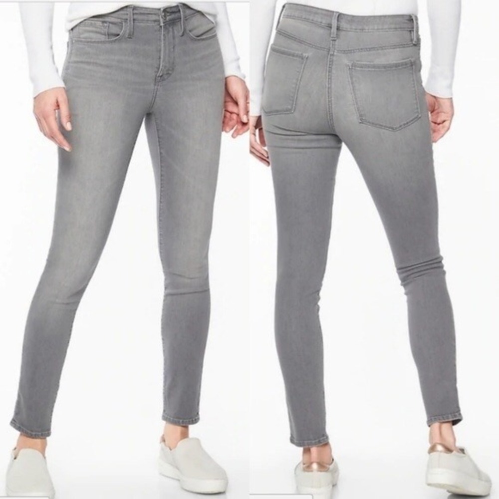 Athleta Jeans Sculptek Skinny‎ Grey 6 Stretch Slim Cotton Blend Stretch Denim